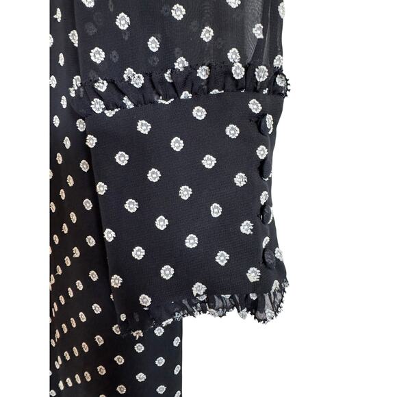 ALEXIS TANELLI BLACK EMBROIDERED DOT JUMPSUIT - Picture 8 of 9